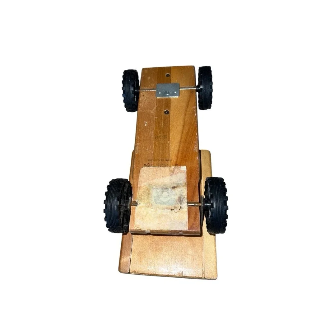 Vintage Wooden Dump Truck Blue Cab 10